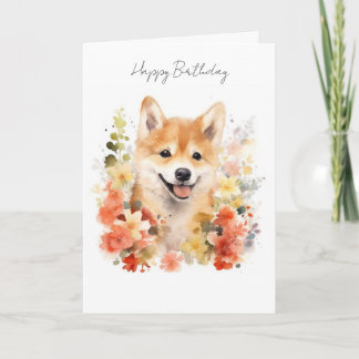 Cartão de Aniversário do Cão Shiba Inu #1