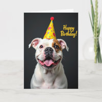 Cartão de Aniversário do Cãozinho Alegre