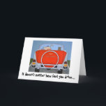 Cartão de aniversário do carro vintage<br><div class="desc">Trabalhos artísticos originais. Meu marido Fred e I (Gina) é ambos os artistas, nós compartilha de um estúdio e do amor da pintura. Todas as criações em nossa loja são por nós e nós estamos felizes compartilhar de nossa arte com você. Trabalhos de arte pelo marido Fred, palavras por mim....</div>