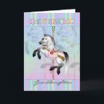 Cartão de aniversário do carrossel da neta - caro<br><div class="desc">Cartão de aniversário do carrossel da neta - cartão de aniversário pastel do cavalo do carrossel</div>