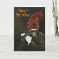Cartão de Aniversário do Cavalheiro Cockerel