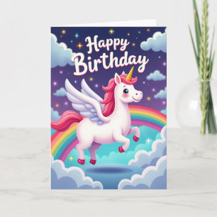 Cartão de Aniversário do Cavalo Alado Mágico