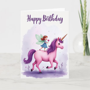 Cartão de Aniversário do Cavalo com Chifre Doce
