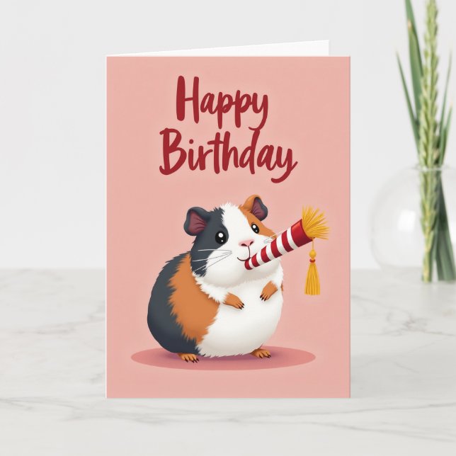 Cartão de Aniversário do Cavy Fofinho (Frente)