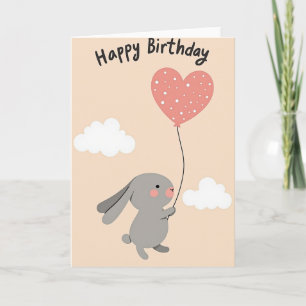 Cartão de Aniversário do Coelho Doce
