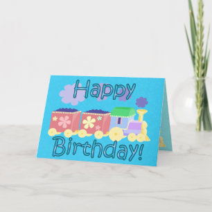 Cartão de aniversário do comboio Choo Choo