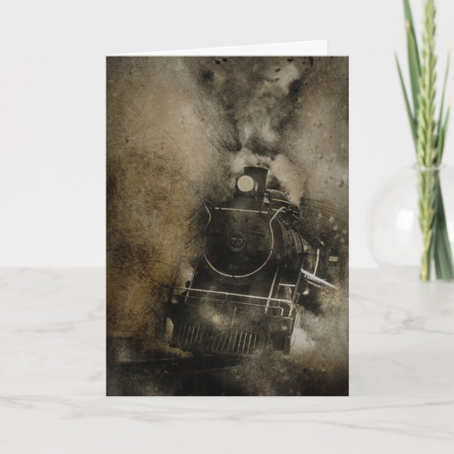 Cartão de Aniversário do Comboio de Locomotivas Ul (Frente)