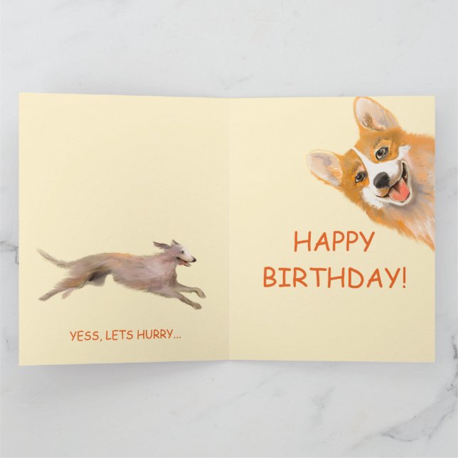 Cartão de aniversário do Corgi (Interior)