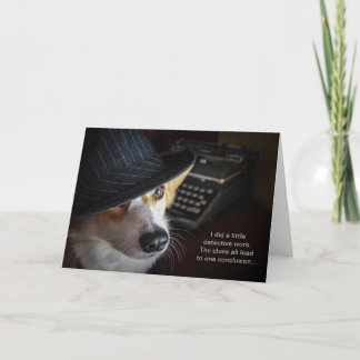 Cartão de aniversário do Corgi do detetive