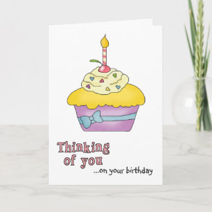 Cartão de Aniversário do Cupcake Amarelo