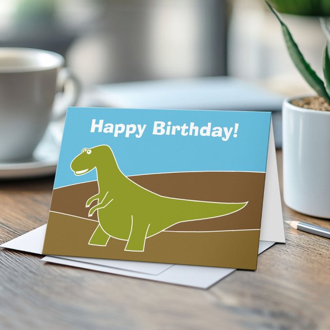Cartão de Aniversário do Dinossaur (Custom Greeting Card)