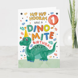 Cartão de Aniversário do Dinossauro 1rua | Dinossa
