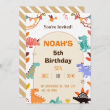 Cartão de Aniversário do Dinossauro Cinto de Beige