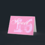 Cartão de aniversário do doce 16<br><div class="desc">cartão de aniversário cor-de-rosa do doce 16</div>