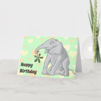 Cartão de aniversário do elefante do bebê