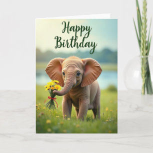 Cartão de Aniversário do Elefante do Prado Alegre