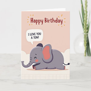 Cartão de Aniversário do Elefante Gentil