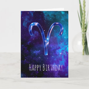 Cartão de Aniversário do Espaço Azul