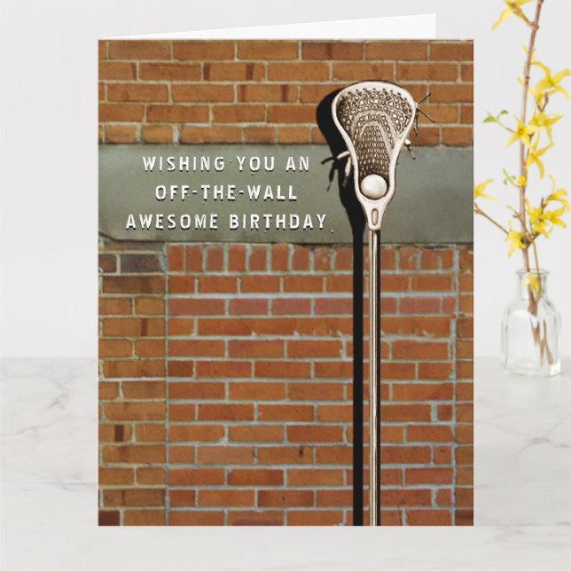 Cartão de aniversário do esporte Lacrosse (Flor Amarela)