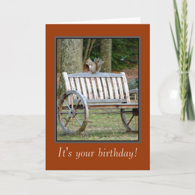 Cartão de aniversário do esquilo n Nut (Frente)