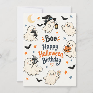 Cartão de Aniversário do Fantasma Boo Fofo de Hall