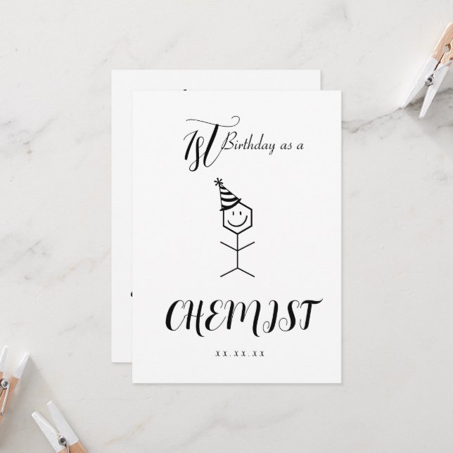 Cartão de Aniversário do Farmacêutico Quimista Mod (Frente/Verso In Situ)