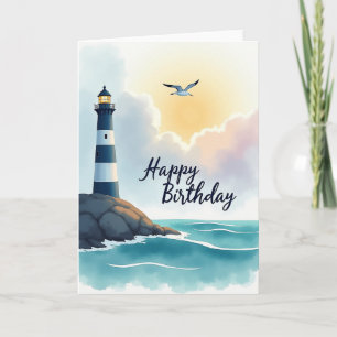 Cartão de Aniversário do Farol Costeiro
