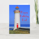 Cartão de aniversário do farol para o pai<br><div class="desc">Farol pintado bonito pelo mar para o pai exterior, </div>