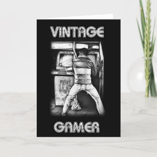 Cartão de aniversário do Gamer do vintage