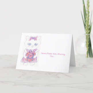 Cartão de aniversário do Gatinho Bonito
