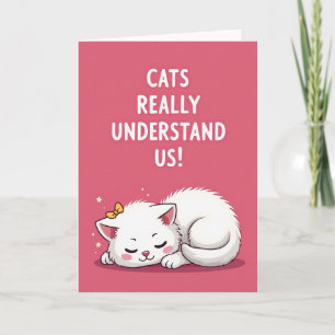 Cartão de Aniversário do Gato Adormecido Pacífico
