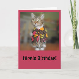 Cartão de aniversário do gato de gato malhado do