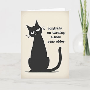 Cartão de Aniversário do Gato Engraçado