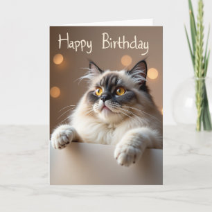Cartão de Aniversário do Gato Gentil