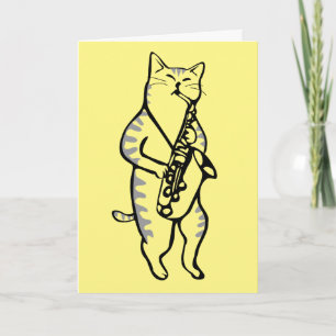 CARTÃO DE ANIVERSÁRIO DO GATO JAZZ