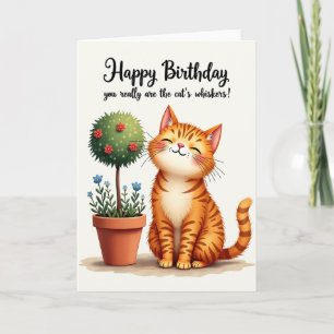 Cartão de Aniversário do Gato Sorridente Alegre