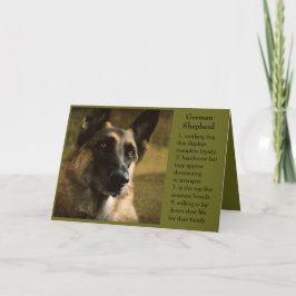 Cartão de aniversário do german shepherd para o