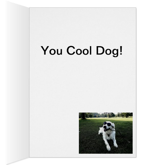 Cartão de aniversário do golden retriever (Interior (direita))