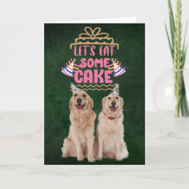 Cartão de aniversário do Golden Retriever vamos co