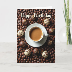 Cartão de Aniversário do Grão de Café Quente