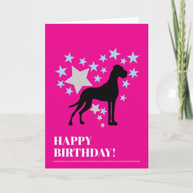 Cartão de Aniversário do Great Dane (Frente)