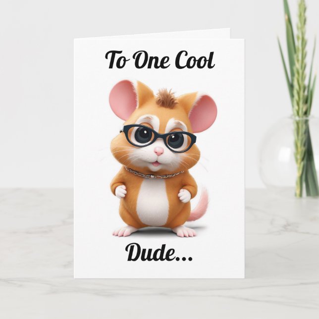 Cartão de aniversário do hamster Cool Dude (Frente)