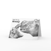 Cartão de aniversário do hipopótamo