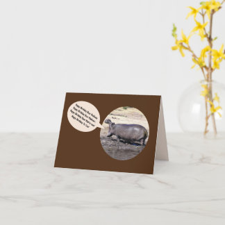 Cartão de aniversário do Hipopótamo Cantante/perso