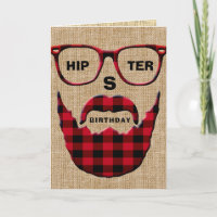 Cartão de aniversário do hipster