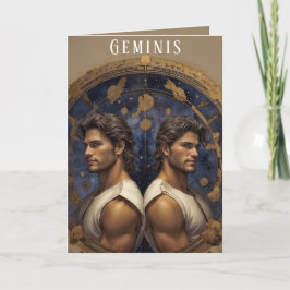 Cartão de Aniversário do Homem Geminis