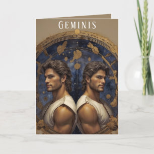 Cartão de Aniversário do Homem Geminis
