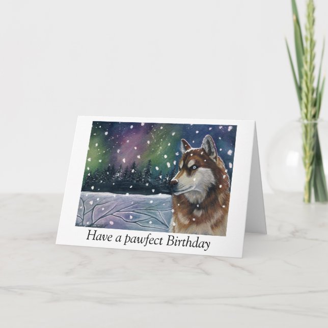 Cartão de aniversário do Husky (Frente)