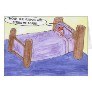 CARTÃO DE ANIVERSÁRIO DO INSETO DE CAMA