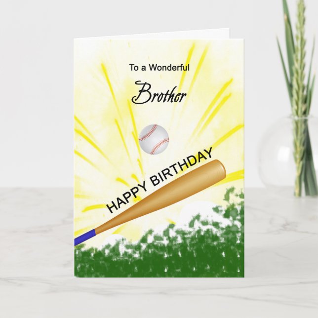 Cartão de Aniversário do Irmão Baseball (Frente)